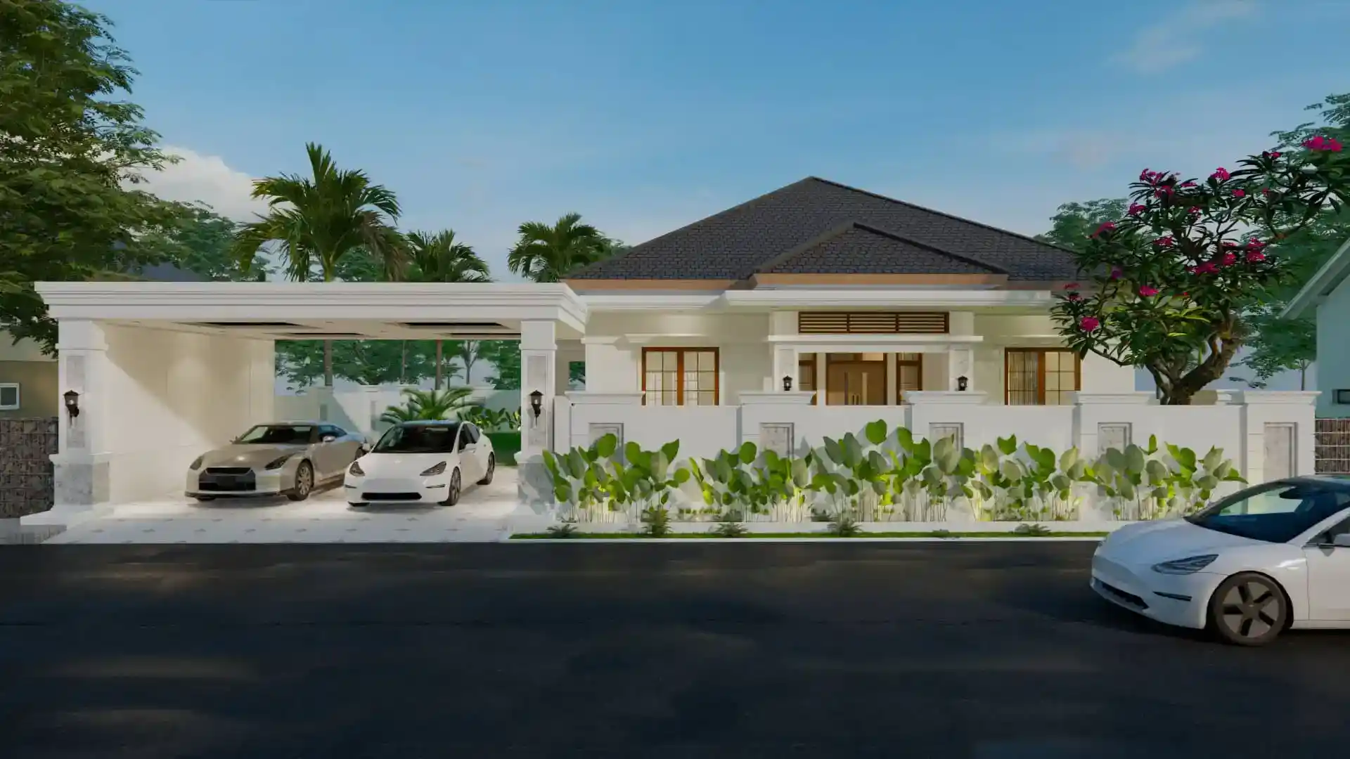 Rumah dengan desain elegan dan sederhana di kota